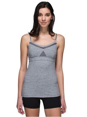 Lululemon Just Breathe Tank Size 6 Heathered Slate / Slate